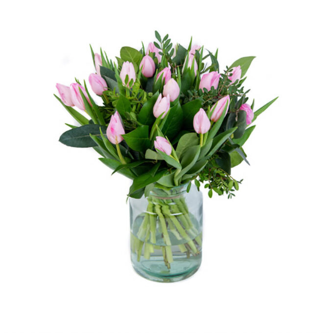 Roze symfonie tulpenboeket